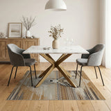 Brown and Tan Southwestern Deer Head Area Rug