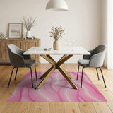 Flowing Pink Ombre Wave Area Rug