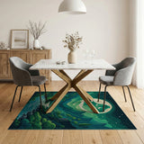 Wolf Moon Enchanted Valley Green Area Rug