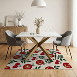 Cherry Tomato Starburst Fruit Pattern Rug