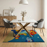 Vibrant Cartoon Fish Underwater Kids Rug