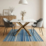 Blue Horizontal Stripe Area Rug