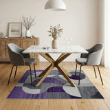 Geometric Modern Purple Grey Geometric Abstract Area Rug