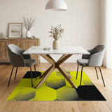 Bold Yellow Black Geometric Hexagon Area Rug