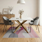 Pink Abstract Wave Area Rug