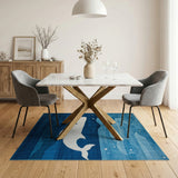 Kids Cartoon Whimsical Whale Ocean Kids Area Rug