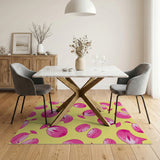 Playful Pink Cherry Fruit Pattern Area Rug