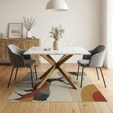 Geometric Deer Silhouette Area Rug