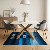 Navy Striped Lighthouse Beam Area Rug