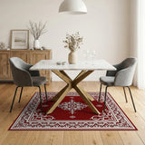 Crimson Red Traditional Persian Area Rug