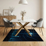 Moonlit Graveyard Path Blue Area Rug