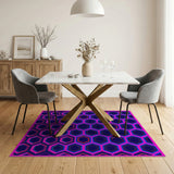 Vibrant Hexagon Mosaic Geometric Rug