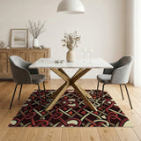Entwined Hearts Red Knotwork Area Rug