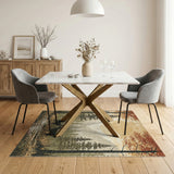 ODIKA Brown Tan Deer Forest Area Rug