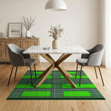 Geometric Modern Vibrant Green Plaid Geometric Area Rug
