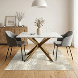 Beige and Neutral Beige Distressed Vintage Area Rug