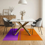 Vibrant Orange Purple Geometric Area Rug