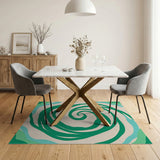 Green Swirl Abstract Abstract Area Area Rug