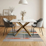 Bold Multi-Color Vertical Stripe Area Rug
