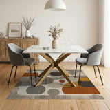 Abstract Geometric Circles Area Rug