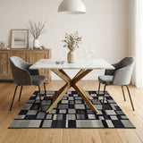 Geometric Modern Black White Geometric Area Rug
