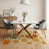 Orange Slice Fruit Pattern Area Rug