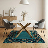 Nautical Twisted Rope Border Area Rug