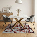 Overlapping Faces Pink Abstract Area Rug
