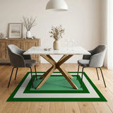 Layered Green Border Area Rug