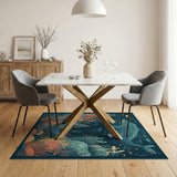 Teal Dolphin Coral Reef Underwater Area Rug