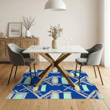Multi-color and Patterns Rainbow Director Chair Area Rug