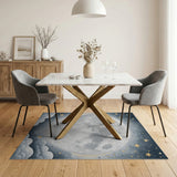 Dreamy Full Moon Stars Area Rug