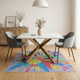 Abstract Area Vibrant Paint Splatter Abstract Area Rug