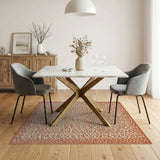 Terracotta Leopard Print Area Rug