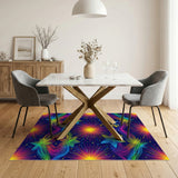Neon Rainbow Dogs and Stars Kids Area Rug