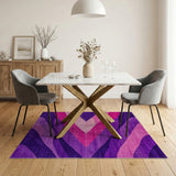 Purple Geometric Wave Area Rug