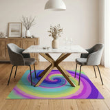 Rainbow Vortex Multi-Color Spiral Area Rug