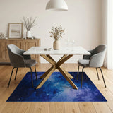 Starry Nebula Galaxy Blue Area Rug