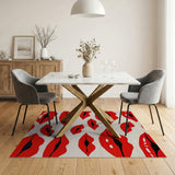 Bold Red Lips Area Rug