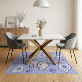 Cute Sleepy Puppy Dream Washable Area Rug
