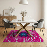 Hypnotic Pink Vortex Area Rug