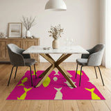 Playful Pixel Fish Pink Area Rug