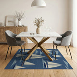 Nautical Sailboats Navy Blue Area Rug