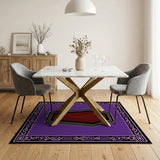 Purple Gothic Coffin Damask Area Rug