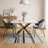 Geometric Modern Beige Black Striped Geometric Area Rug