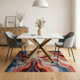 Fiery Sunset Swirls Abstract Area Rug