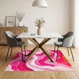 Pink Wave Pink Abstract Wave Area Rug