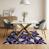 Purple Purple Geometric Mosaic Area Rug