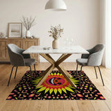 Multi-color and Patterns Cheerful Smiling Sun Cartoon Area Rug