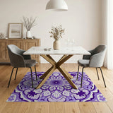 Traditional Persian Purple Purple Mandala Persian Area Rug